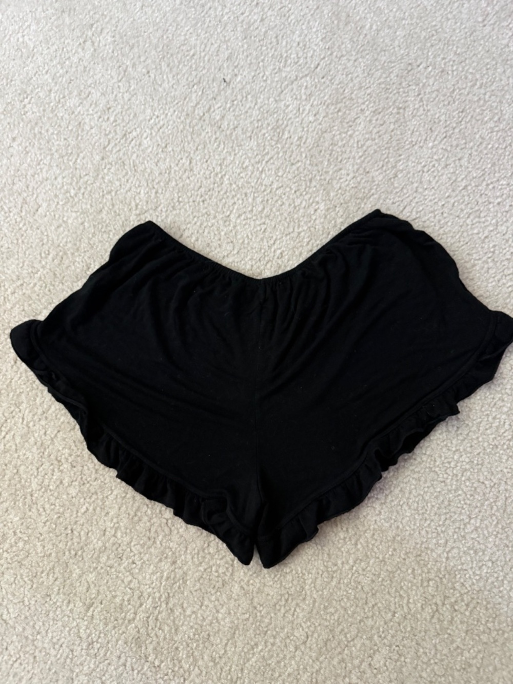 Brandy Melville Black Ruffle Hem Pajama Lounge Shorts - Picture 3 of 4